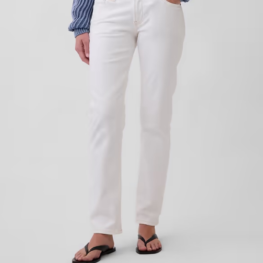 GAP White Straight-Leg Jeans